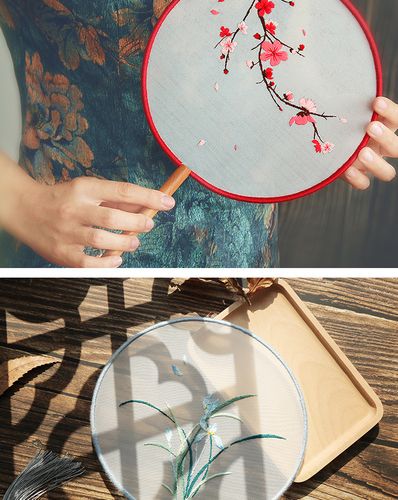 刺绣diy手工自绣团扇制作礼物初学者材料包古风戳戳绣十字绣苏绣