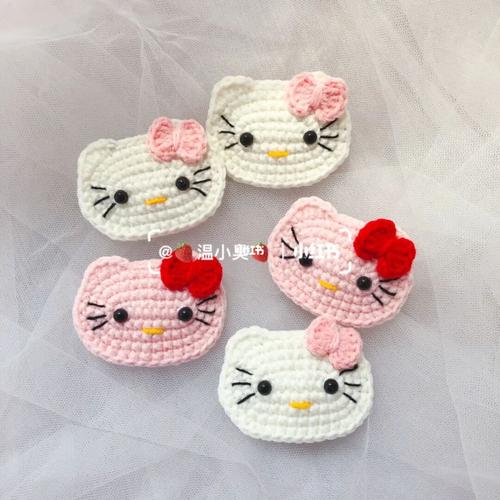 hello kitty发卡 图解_凯蒂猫怎么样_发卡_钩针编织_兴趣爱好_手工