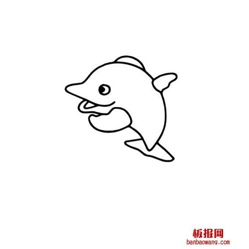 海豚跳跃的简单画法