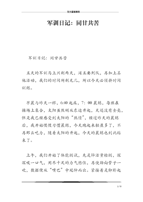 军训日记:同甘共苦.doc
