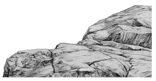 【psd-diy手绘素描】.分层素材-岩石