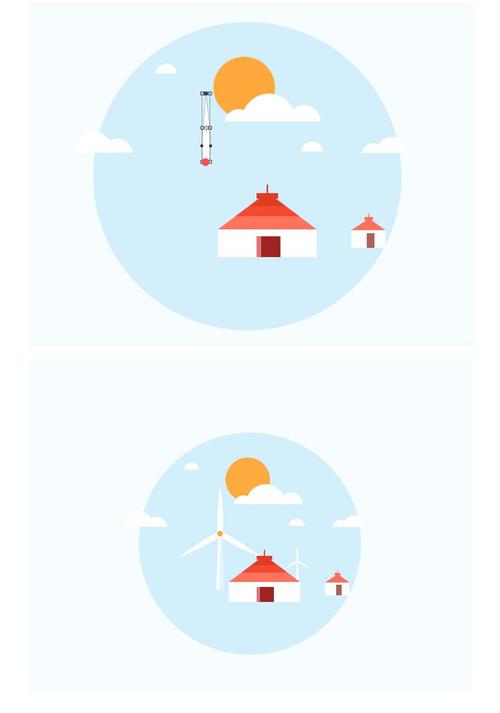 ps怎么设计扁平化的风景插画?