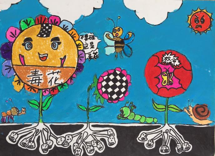 禁毒教育漫画创作展 写美篇 主题:《毒花的诱惑》              年级