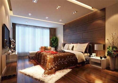 现代简约别墅卧室吊顶装修效果图#436608886