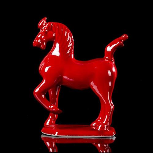 唐三彩马 陶瓷小红马 工艺品摆件 家居装饰品马到成功