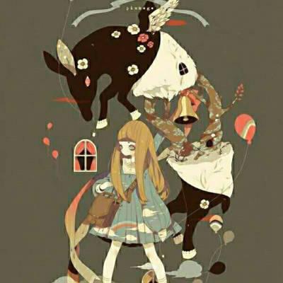 黑暗丧系动漫图片女生头像 二次元病娇少女图片