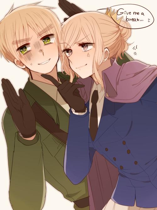 黑塔利亚##aph##dover组#英仏娘##亚瑟·柯克兰##弗朗索瓦丝