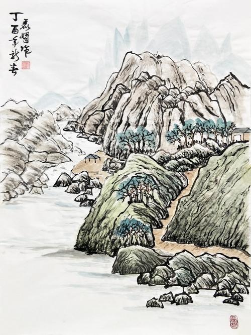 华夏夕阳红书画艺术研究院院士 王丽娟《山水画(一)》