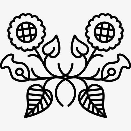 花的对称设计装饰图标