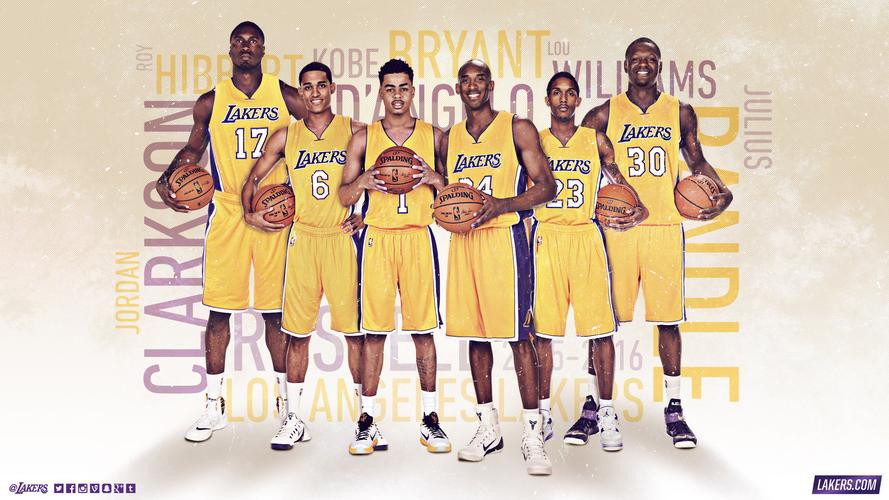 求湖人队这个阵容照的大图!