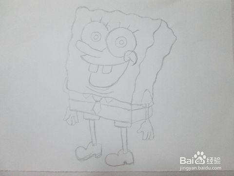 儿童画卡通人物海绵宝宝的画法