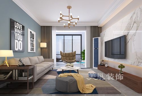 绿都澜湾三室两厅样板间装修设计效果图现代风格赏析