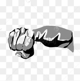 击拳手势卡通插画