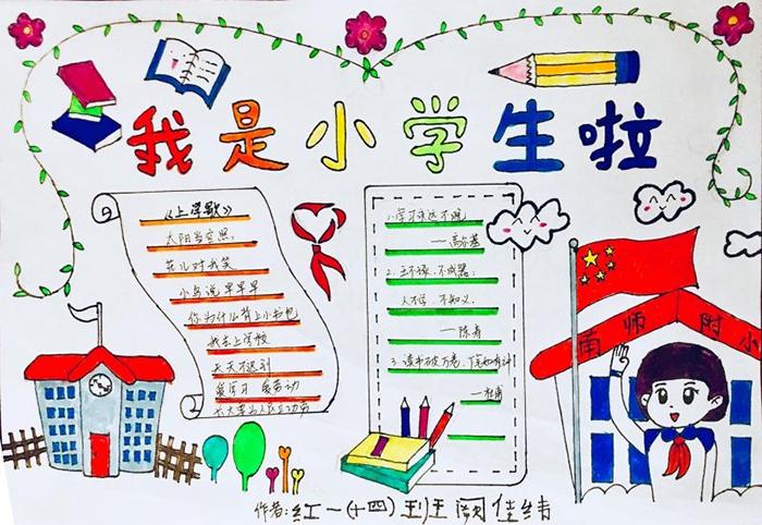 小学生手抄报简单好看,我是小学生啦