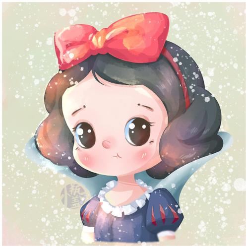 爱吃苹果的白雪公主 - 墨也moye插画 - 原创作品 - 视觉中国(shijueme
