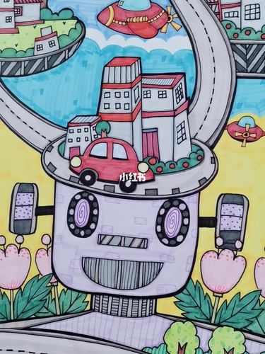 科幻儿童主题画#未来世界#保护地球#儿童画_儿童画_世界城澳洲阳光