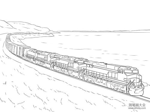 货运列车_火车简笔画-简笔画大全