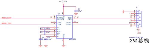 本章采用an3485模块的rs232电路实现uart数据传输.