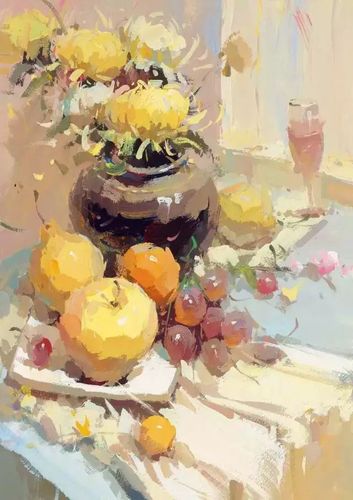 色彩色彩静物中画菊花该怎么处理