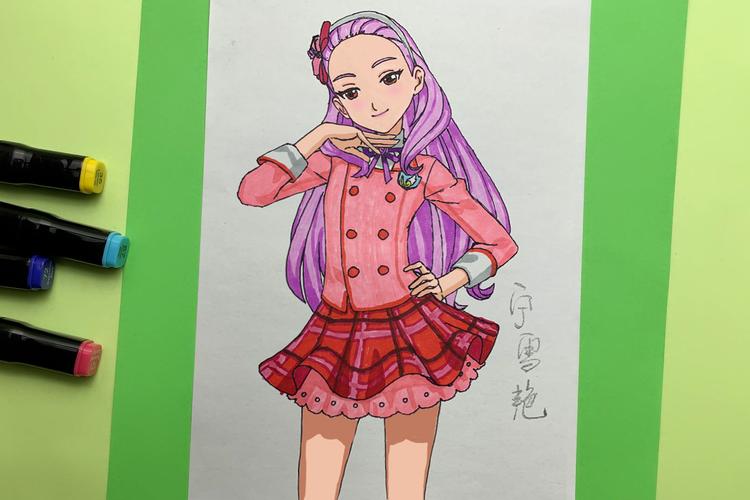 菲梦少女手绘简笔画:穿着校服的宁雪艳很美,看起来很高傲