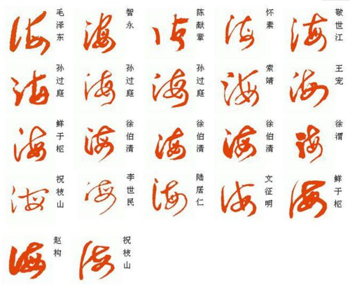 求"海"字的草书图
