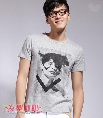 其余中短发大偏分梳理成斜刘海造型,一边倒的 时尚发型,不仅将男生的