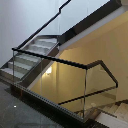楼梯扶手无框玻璃地槽底座铝铁走廊阳台护栏楼梯扶手