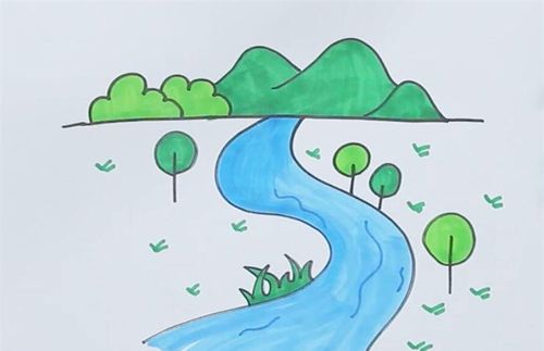 小河简笔画