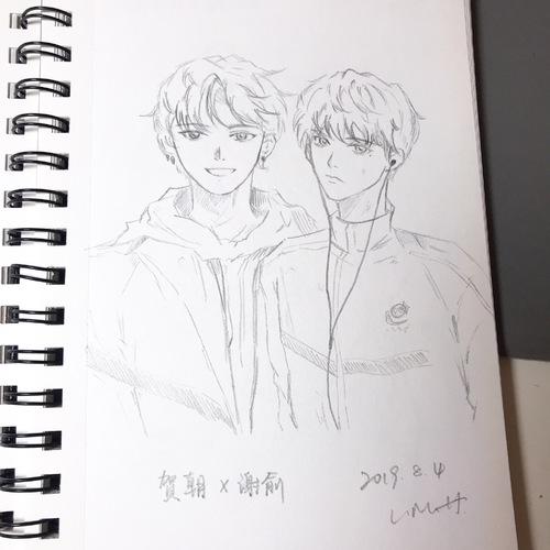 [临摹] 伪装学渣 贺朝x谢俞.