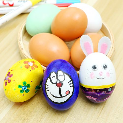 木质仿真鸡蛋 幼儿园diy儿童手工制作材料手绘画涂色涂鸦玩具彩蛋