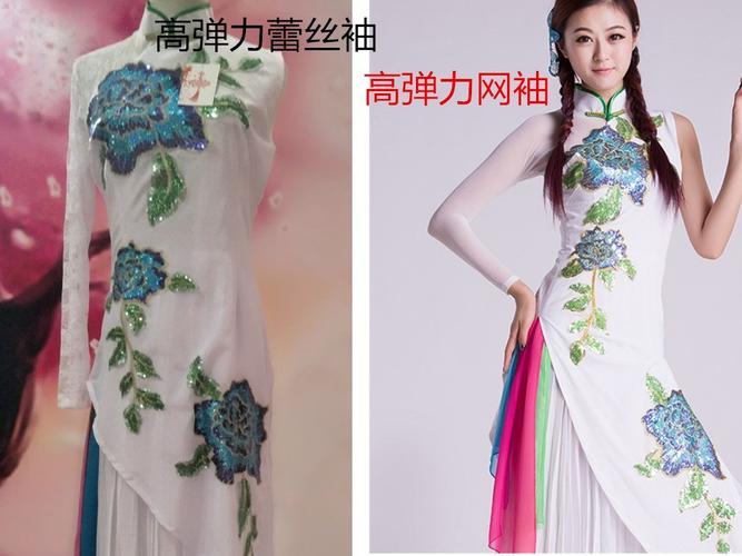 成人舞蹈演出服古典舞表演服秧歌扇子舞服装女旗袍礼服古筝服裙子