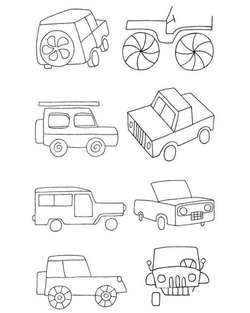 吉普车suv简笔画的画法步骤教程及图片-儿童简笔画大全