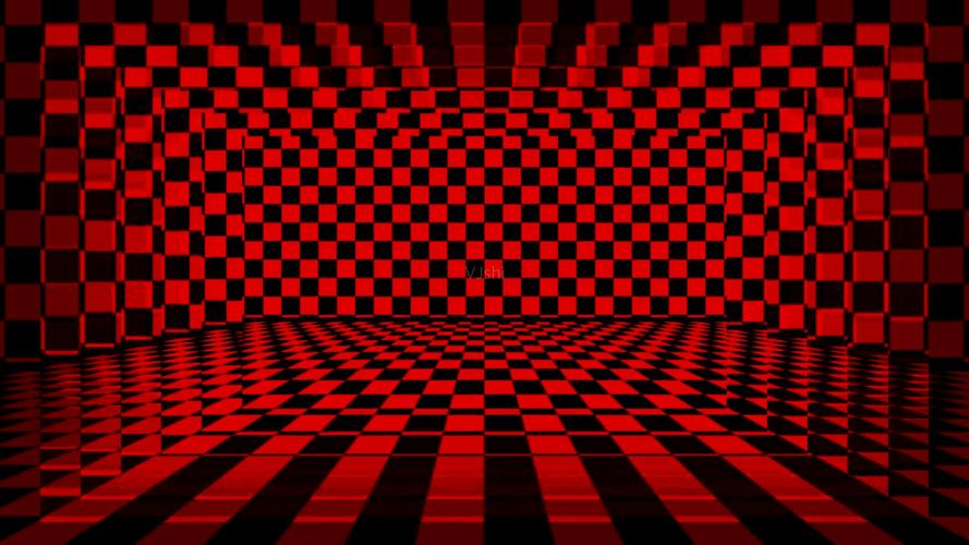 红色方格动感空间背景