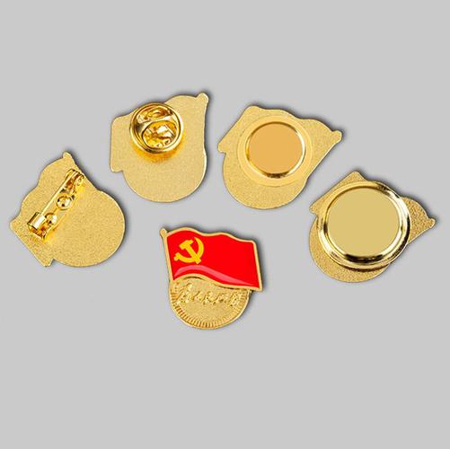 双磁铁高档标准型党员徽章胸章别针为人民服务蝴蝶扣 包邮党徽