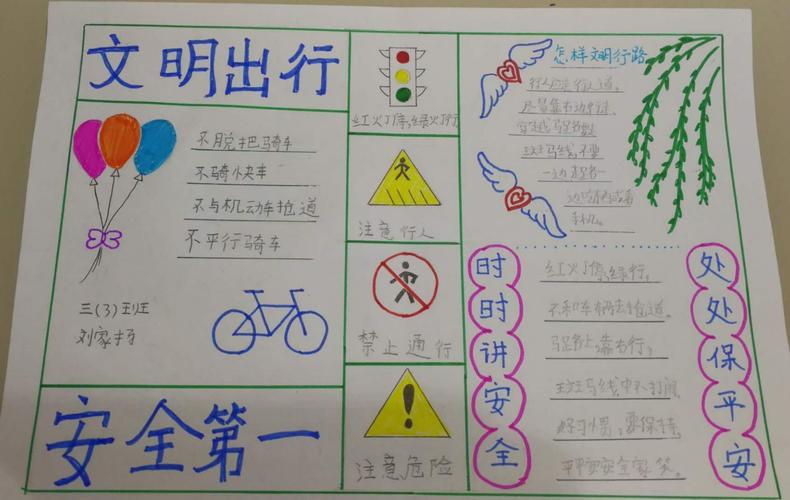 尊法守规明礼,安全文明出行——兴盛丽景小学三三班交通安全手抄报展