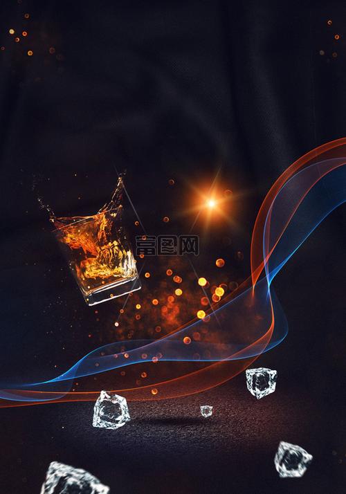 威士忌酒水海报背景素材背景