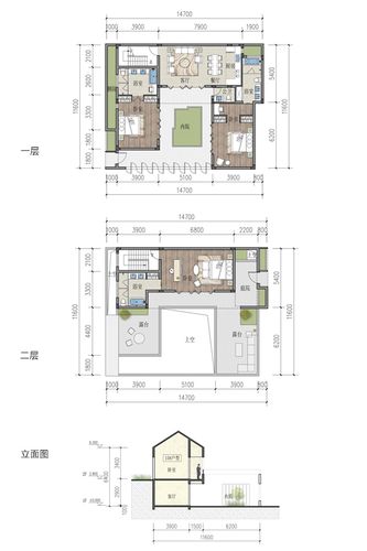 合院e户型 ,3室2厅