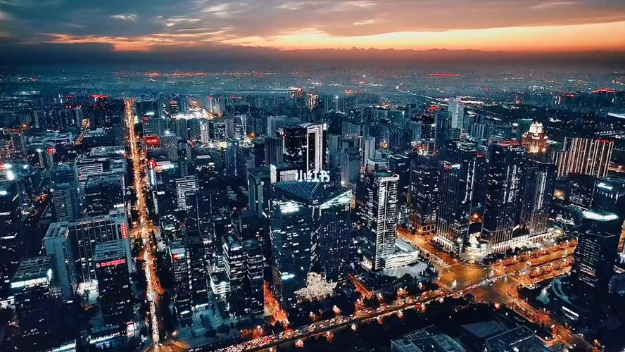 成都城市风景#唯美城市夜景 #航拍_景点_夜景_风景_航拍_天府五街