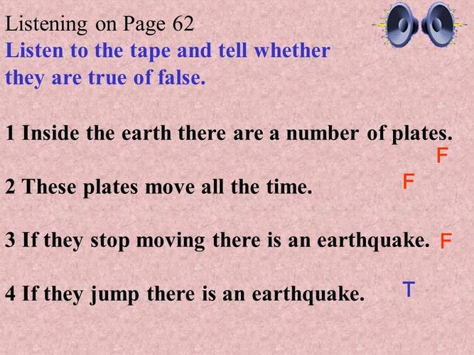 listening on page 62 listen to the tape and tell whether