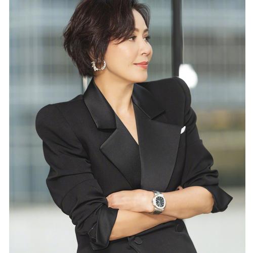 欧美时尚明星刘嘉玲kaia同款版型显瘦中长款黑色西装小西服女外套