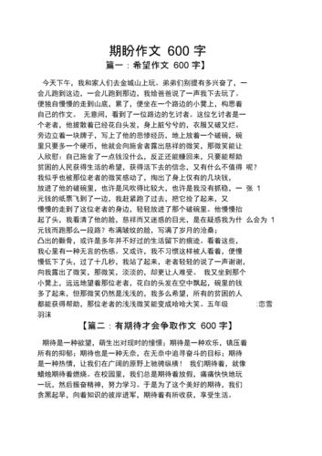 作文范文之期盼作文600字.docx