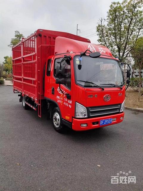 一汽解放排半3.85米高栏货车