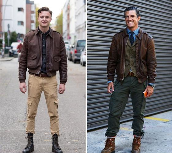 工装裤的硬朗气质和工装靴特性有着异曲同工之妙,搭配在一起显得man气