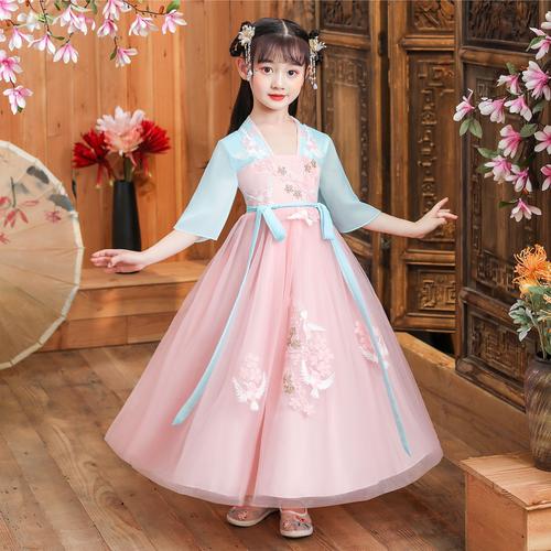 清仓女童汉服夏装中国风童装裙子儿童古装超仙唐装夏季古风连衣裙