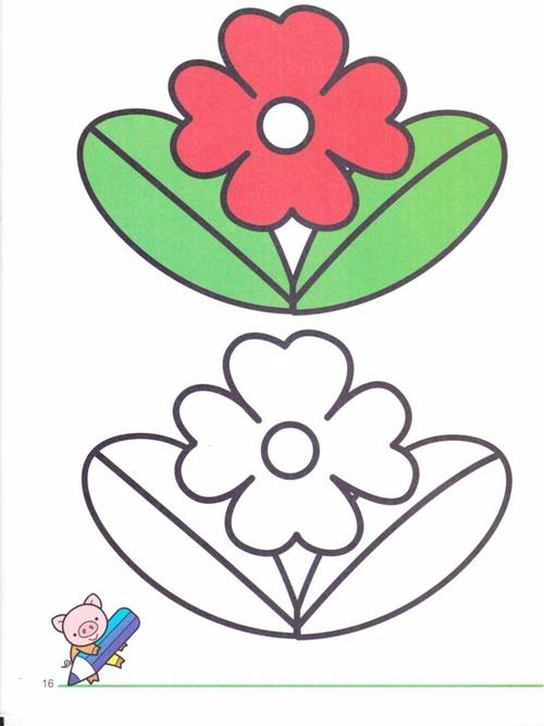 2～3岁涂色填色美术图片简笔画上色,基础篇_简笔画_上色_填色_美术