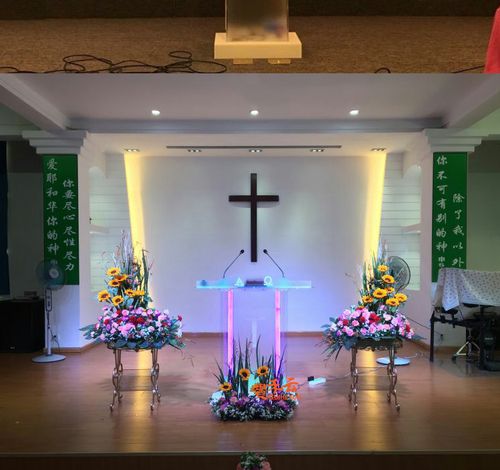 天主教圣台基督教讲台耶稣教讲桌定制造型诵经台领班歌颂台祷告台_7折