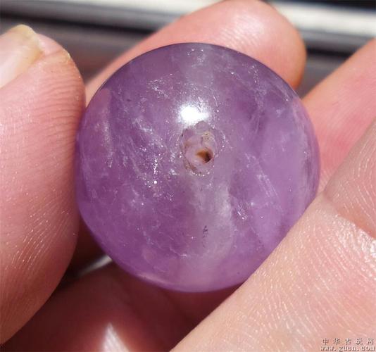 漂亮大气的清代老紫水晶朝珠一颗