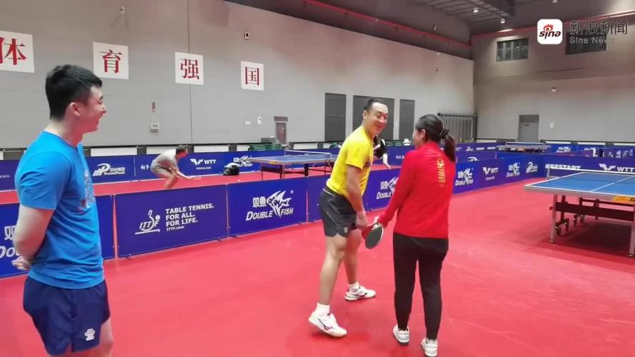 刘诗雯回归训练场陈玘送上拥抱和徐晨皓一起训练