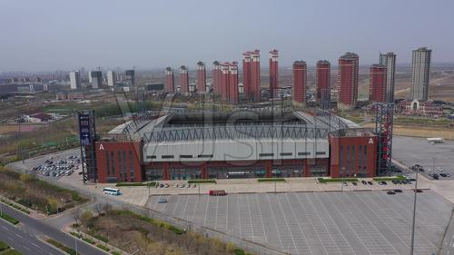 4k原素材天津团泊体育中心航拍