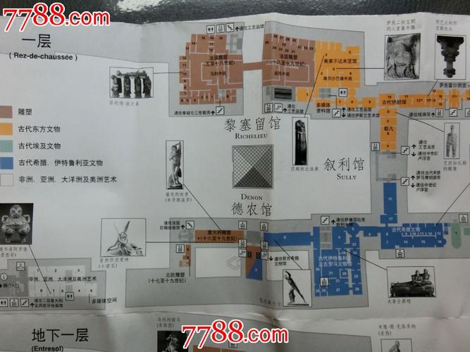 外国旅游图--法国卢浮宫博物馆导游图